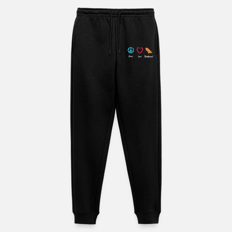 Frieden Liebe Skateboard - Männer Premium Bio Jogginghose - Schwarz