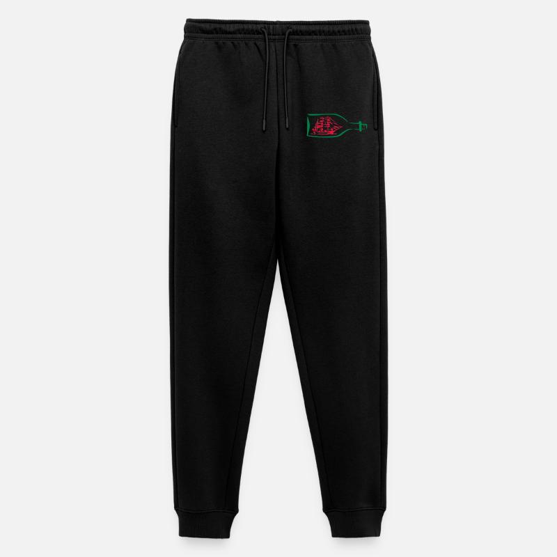 Schiff Flaschenschiff Geschenk - Männer Premium Bio Jogginghose - Schwarz