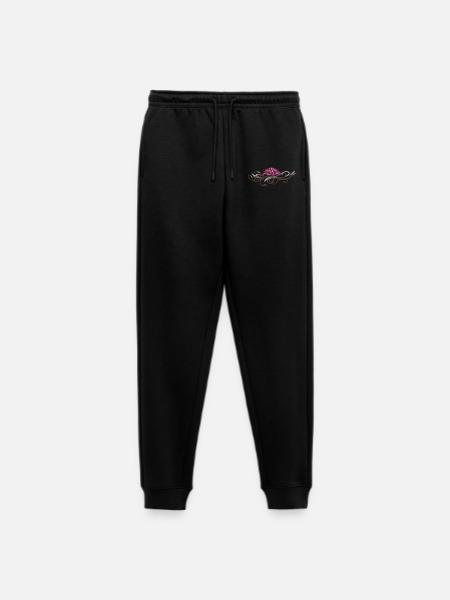 Filigree lotus with ornaments - Men's Premium Organic Joggers - black