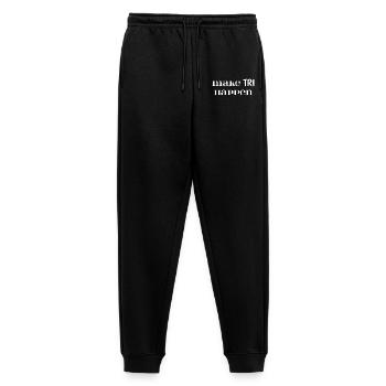 Make TRI Happen. Triathlon Gift - Men's Premium Organic Joggers - black - Front - Thijin (182cm)