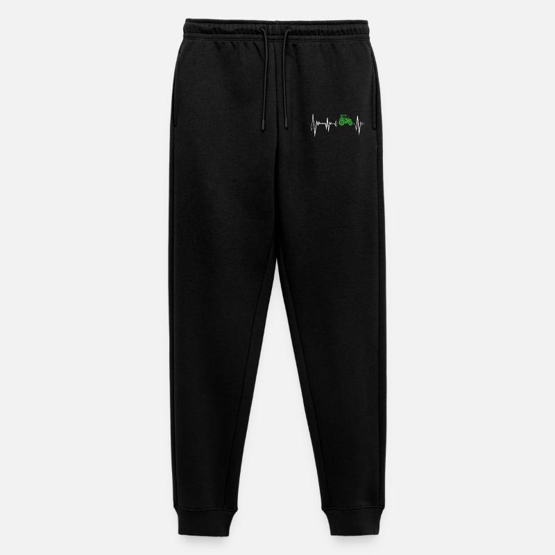 Herzschlag Traktor Bauer - Männer Premium Bio Jogginghose - Schwarz