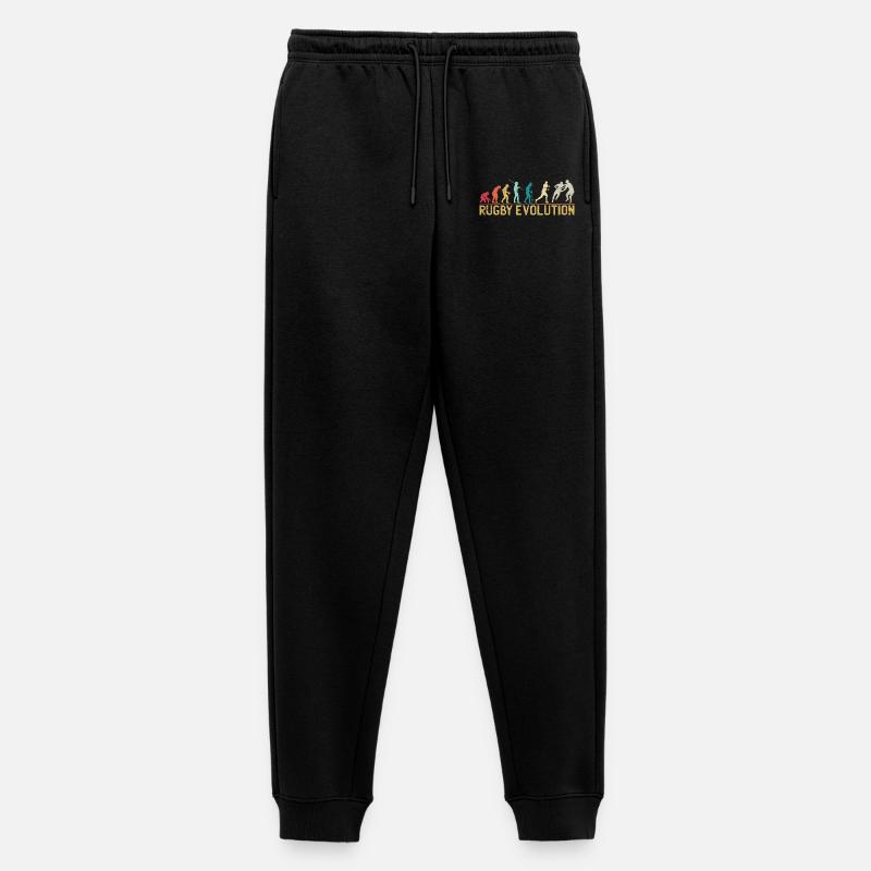 Rugby Evolution Silhouette Design - Männer Premium Bio Jogginghose - Schwarz