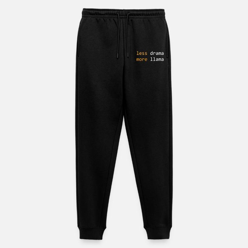 Less drama, more Llama, dark - Pantaloni da jogging ecologici premium da uomo - nero