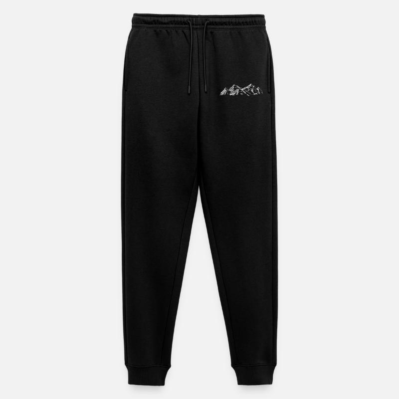 Snowbound Mountain Silhouette - Men's Premium Organic Joggers - black
