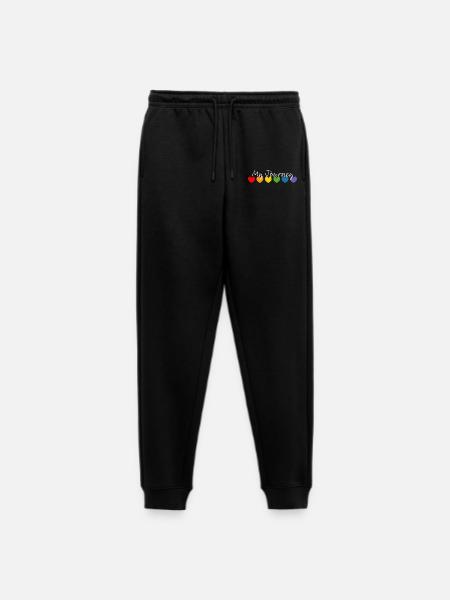 Rainbow heart my journey white - Men's Premium Organic Joggers - black