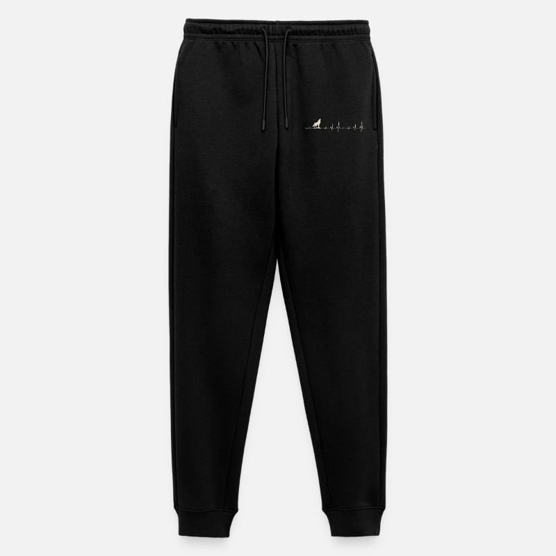 Einsamer Wolf Puls - Männer Premium Bio Jogginghose - Schwarz