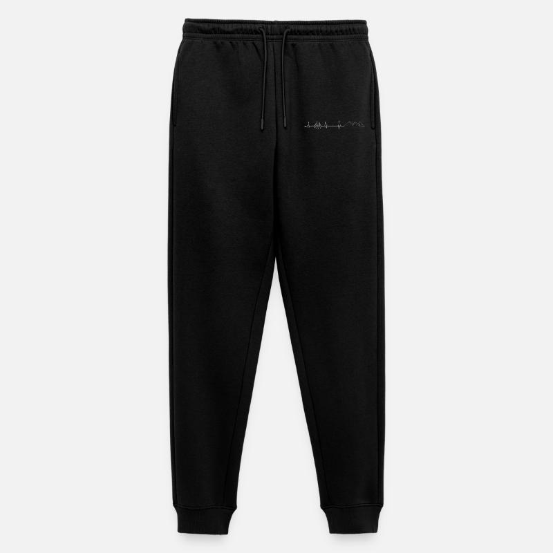 Herzschlag Berg - Männer Premium Bio Jogginghose - Schwarz