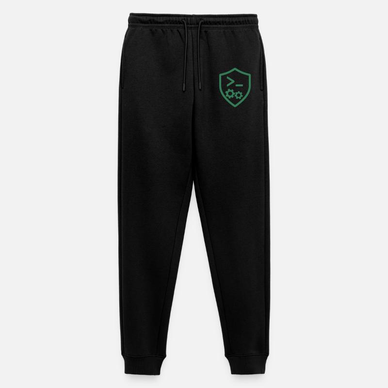 Code Shield with Gears - Men's Premium Organic Joggers - black