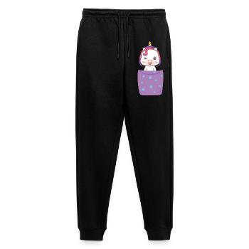 Unicorn in breast pocket - Men's Premium Organic Joggers - black - Front - Thijin (182cm)