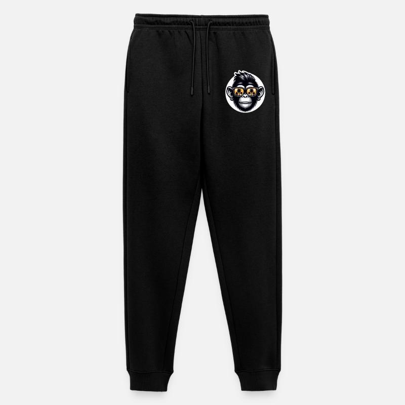 Affe Brille Palmen - Männer Premium Bio Jogginghose - Schwarz