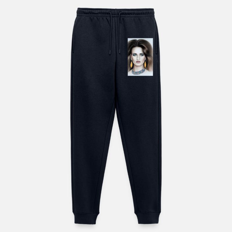 Frau mit Schmuck - Männer Premium Bio Jogginghose - Navy