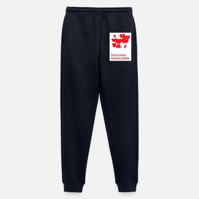 Immer Jemand Wartet Herz Collage - Männer Premium Bio Jogginghose - Navy