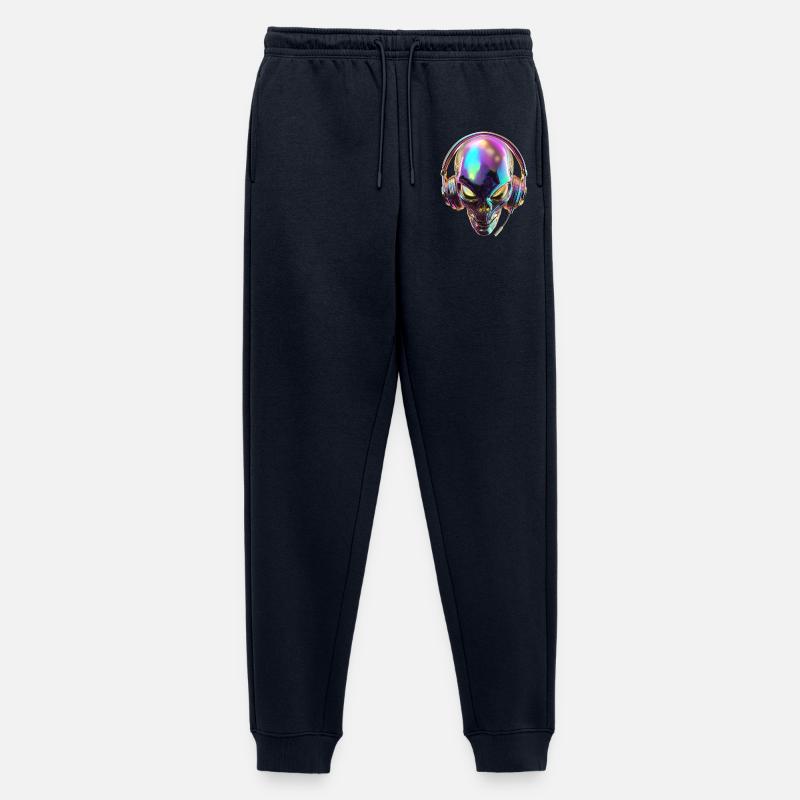 Chromatischer Alien-Kopf mit Kopfhörern - Männer Premium Bio Jogginghose - Navy