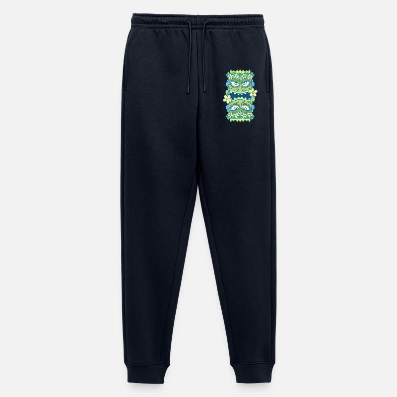 Blaue Tiki Queen - Blumen - Männer Premium Bio Jogginghose - Navy