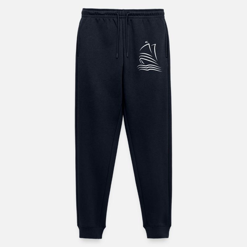 Minimalistisches Stretch-Segelschiff - Männer Premium Bio Jogginghose - Navy