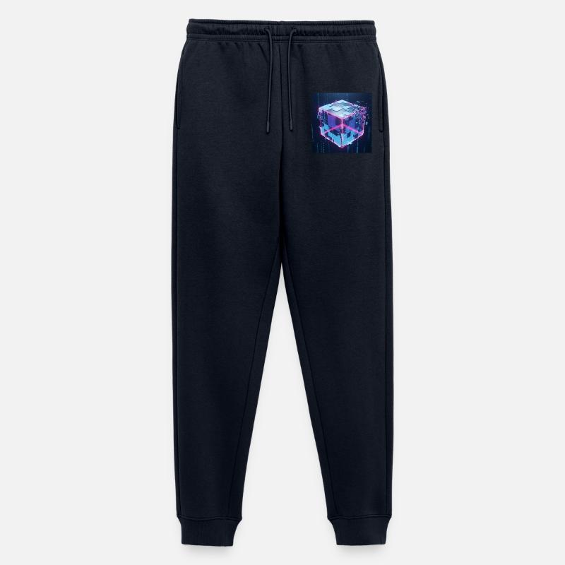 Digitaler Würfel Technologie Digital Cube Tech - Männer Premium Bio Jogginghose - Navy