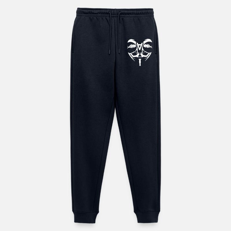 Anonymous Design Gesicht mit A - Männer Premium Bio Jogginghose - Navy