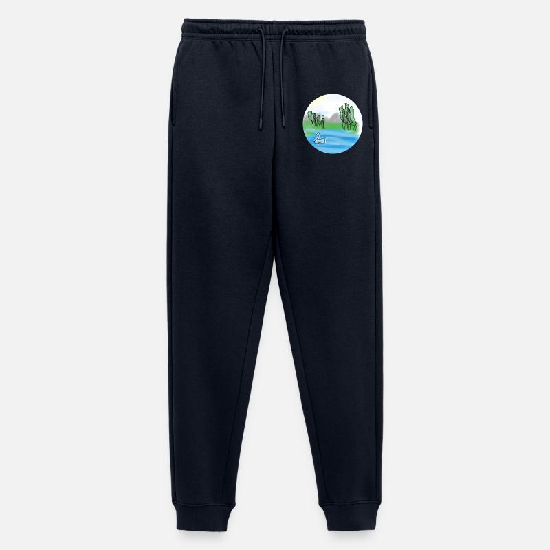 See mit Schwan - Männer Premium Bio Jogginghose - Navy