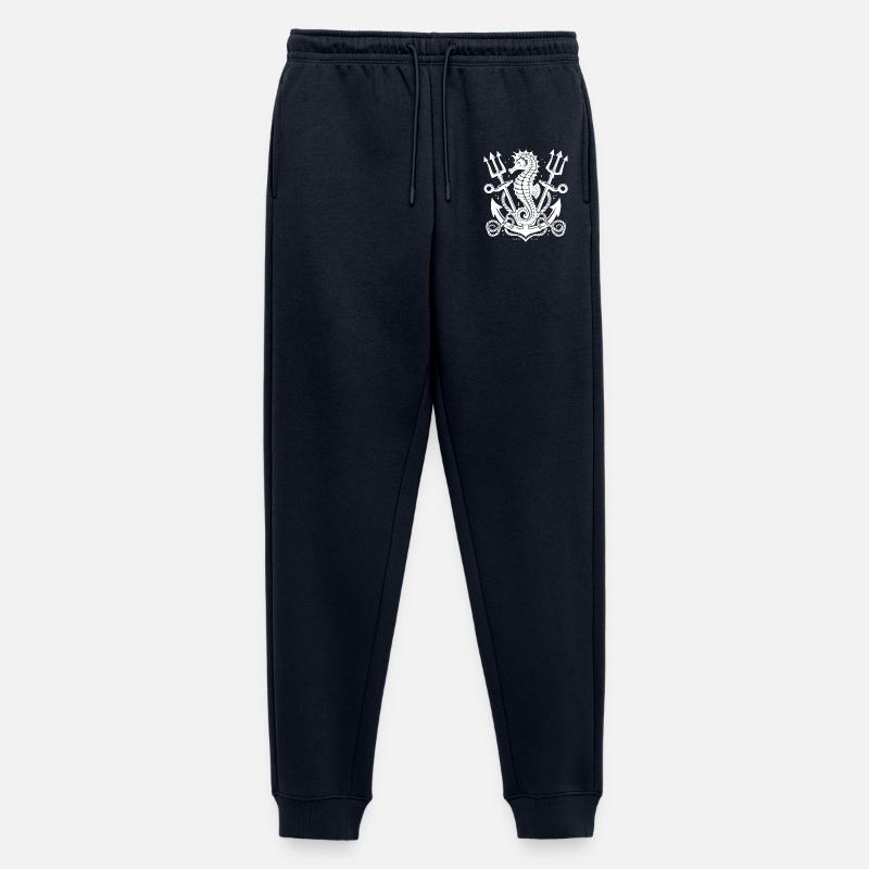 Seepferdchen mit Anker und Dreizack - Männer Premium Bio Jogginghose - Navy