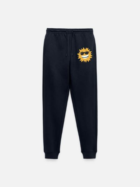 Sunburst Smiling with Sunglasses - Men's Premium Organic Joggers - navy