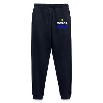 Poros Sun Waves Design - Men's Premium Organic Joggers - navy - Front - Thijin (182cm)