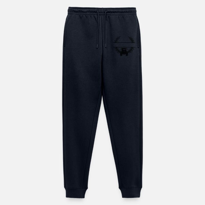 Traktor-Frontansicht im Weizenkranz - Männer Premium Bio Jogginghose - Navy