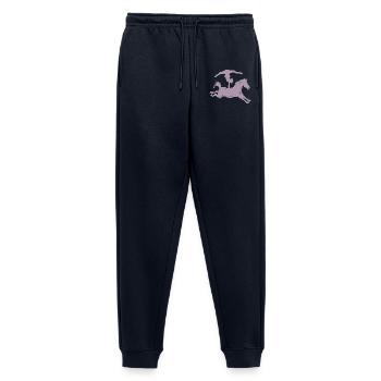 Minimalistische Pferd Reiten Silhouette Voltigiere - Männer Premium Bio Jogginghose - Navy - Vorne - Thijin (182cm)