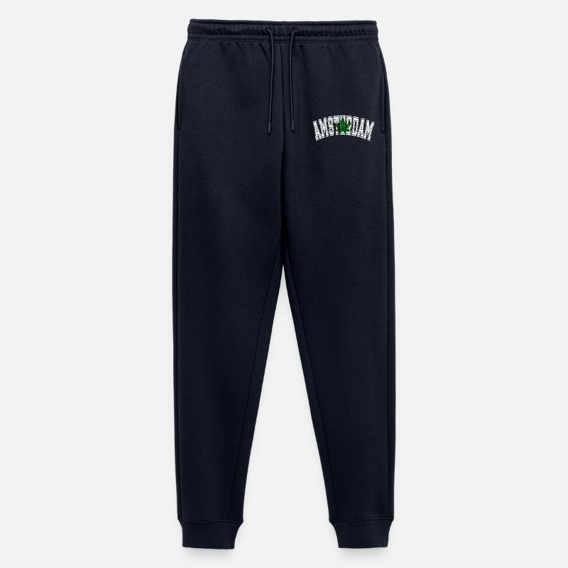 Amsterdam Design mit Cannabisblatt - Männer Premium Bio Jogginghose - Navy