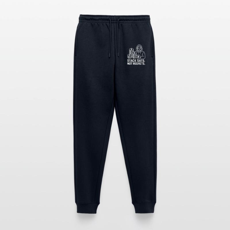 Conception de sweat à capuche Bitcoin – Stack Sats. Pas de regrets. Pantalon de jogging Premium bio Homme