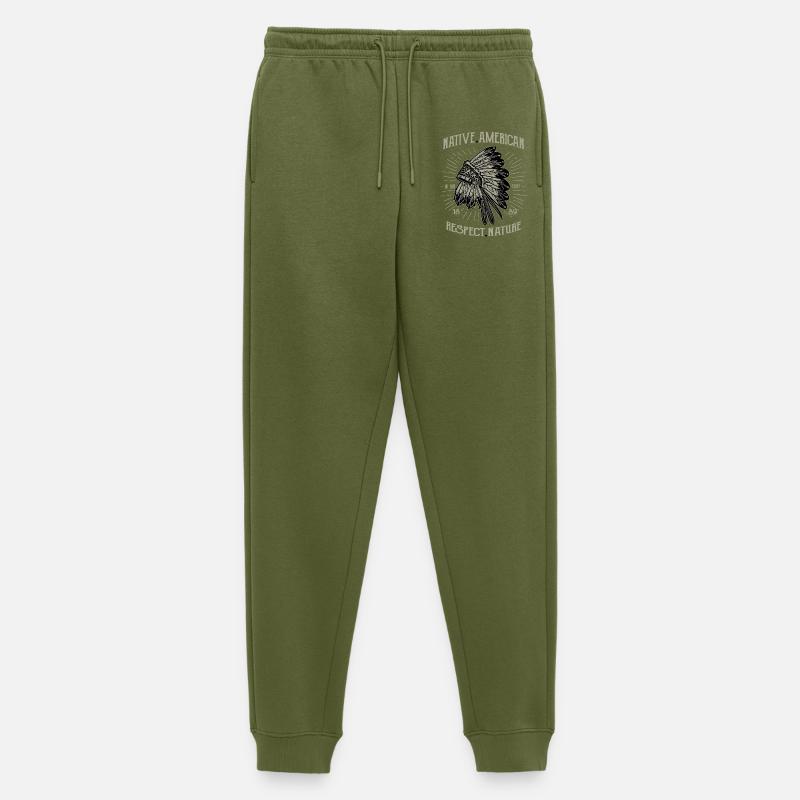 Native american respect nature - Männer Premium Bio Jogginghose - Khaki