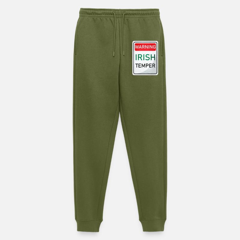 WARNUNG IRISH TEMPER - Männer Premium Bio Jogginghose - Khaki