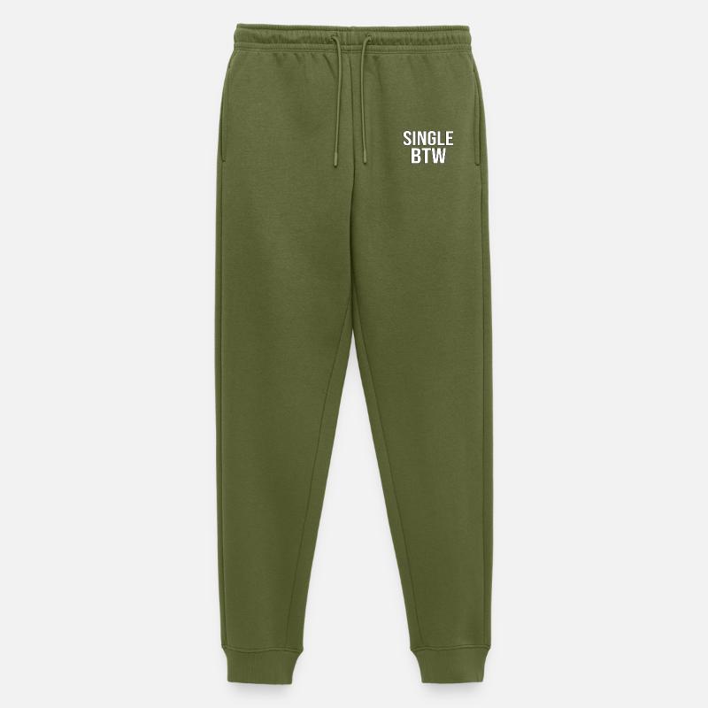 Single BTW Bold Monochrome - Männer Premium Bio Jogginghose - Khaki