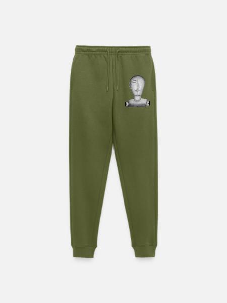 Drawing doll drawn - Men's Premium Organic Joggers - khaki