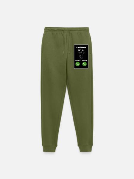 Jesus ruft an - Männer Premium Bio Jogginghose - Khaki