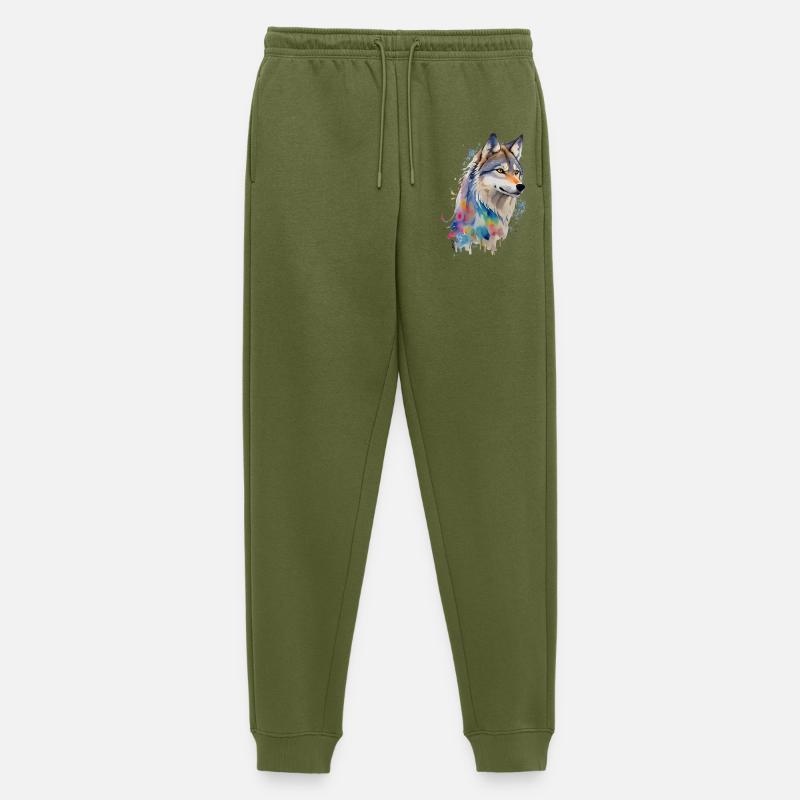Wolf - Männer Premium Bio Jogginghose - Khaki