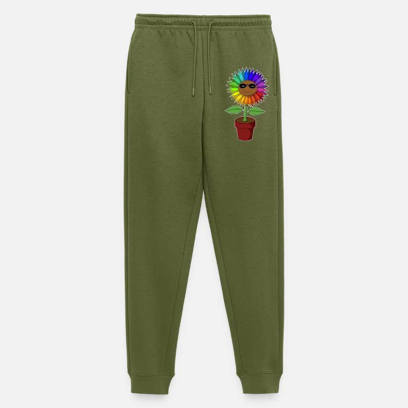 Bunte Sonnenblumen - Männer Premium Bio Jogginghose - Khaki