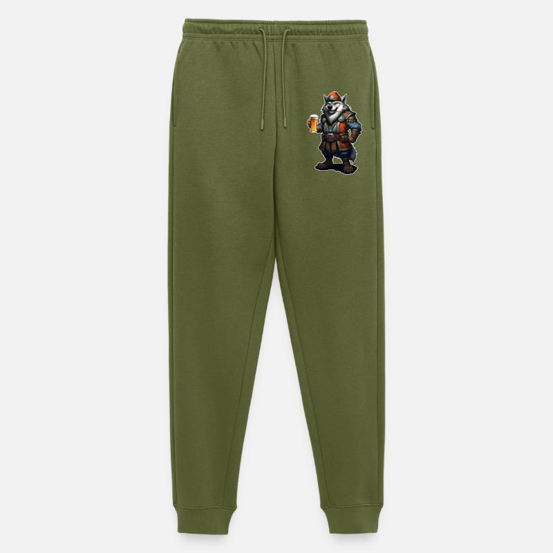 Wolf Bier - Männer Premium Bio Jogginghose - Khaki