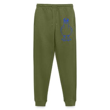 Seagull middle finger insult stinky finger naughty - Men's Premium Organic Joggers - khaki - Front - Thijin (182cm)