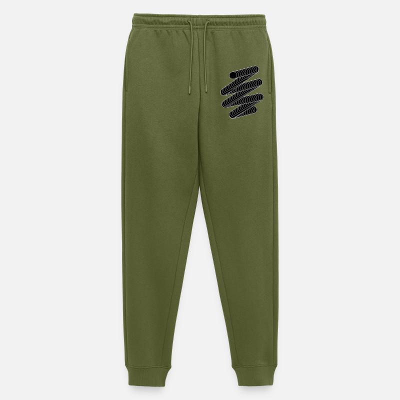 Modern Spiral Pattern Design - Men's Premium Organic Joggers - khaki