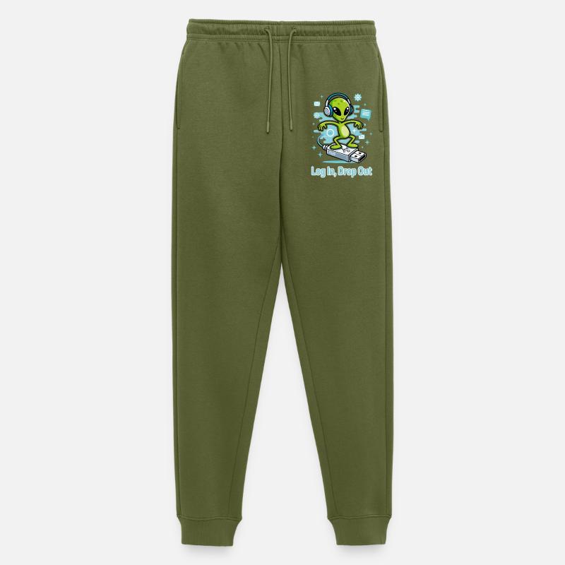 👽 Alien auf dem USB-Surf - Männer Premium Bio Jogginghose - Khaki