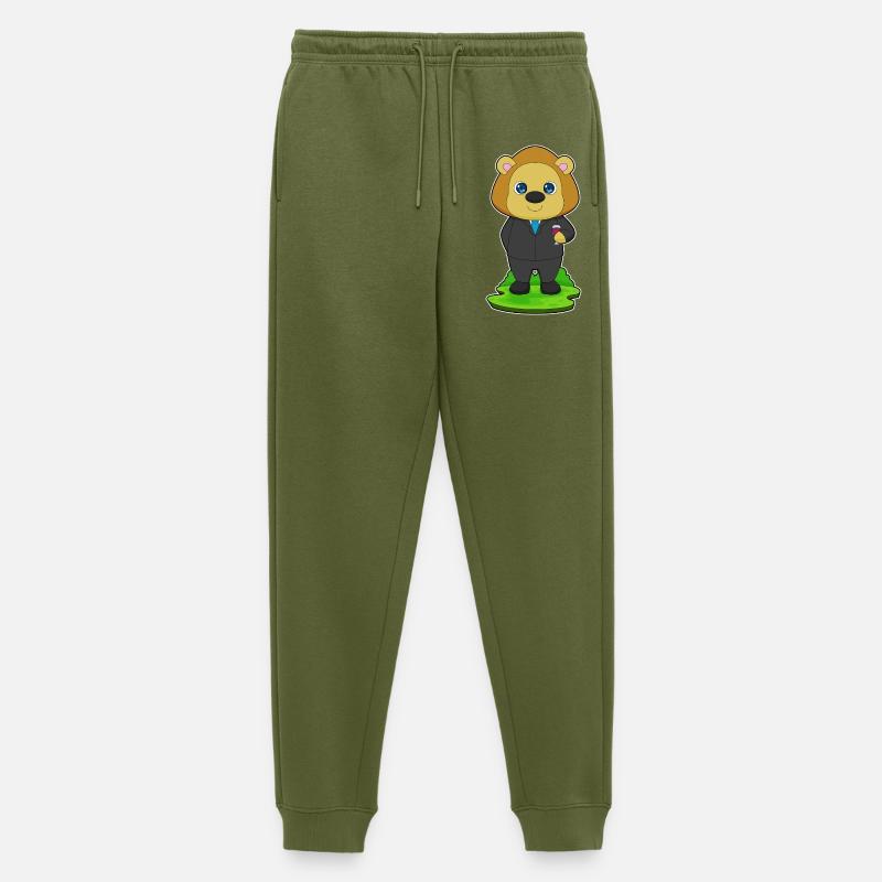 Löwe Bräutigam Anzug Hochzeit - Männer Premium Bio Jogginghose - Khaki