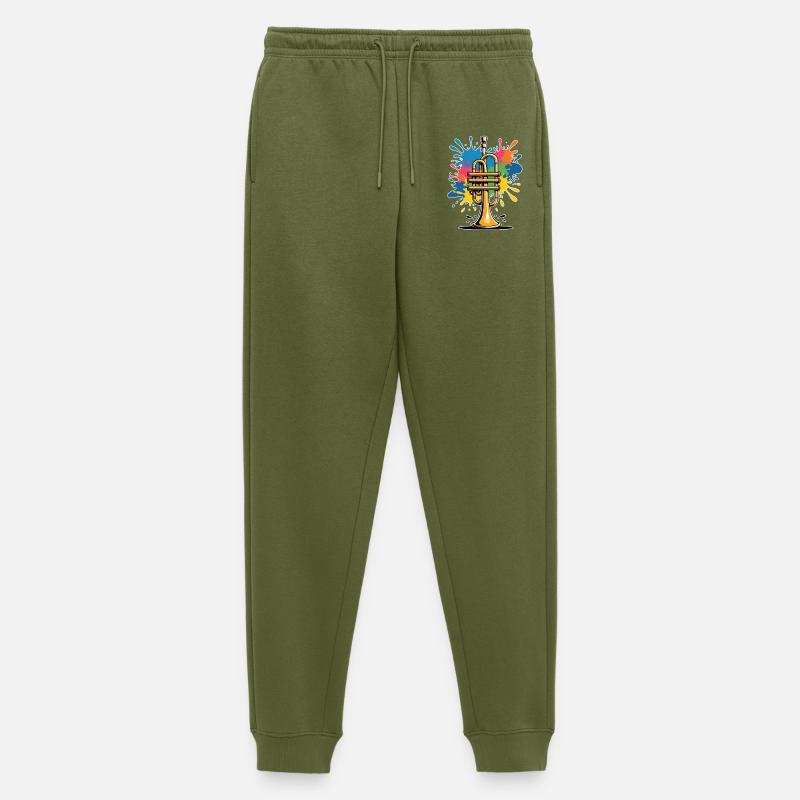 Lebendige Trompetenillustration im Graffiti-Stil - Männer Premium Bio Jogginghose - Khaki