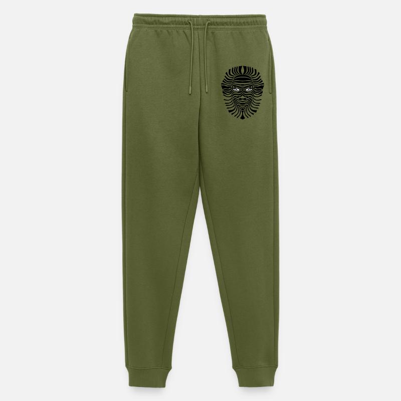 psy-chic psychedlic sixties good voodoo mask - Männer Premium Bio Jogginghose - Khaki