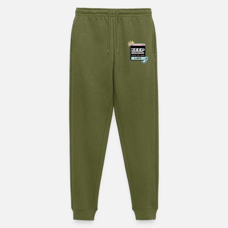 Keep Grinding Daily Motivation Perseverance - Men's Premium Organic Joggers - khaki
