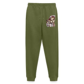 Kitty Illustration Aquarell carographic - Männer Premium Bio Jogginghose - Khaki - Vorne - Thijin (182cm)