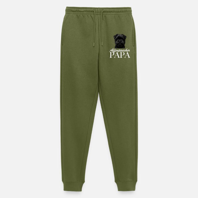 Hundefoto mit schnellem Schnauzer Blick - Männer Premium Bio Jogginghose - Khaki