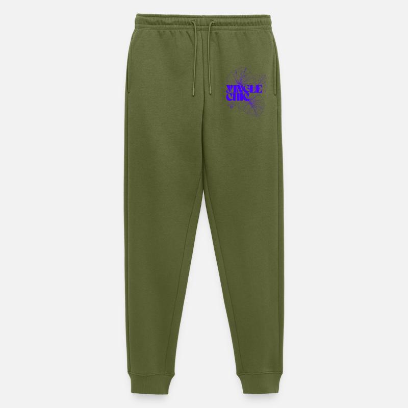 Lebendiges botanisches Monstera-Blatt-Design - Männer Premium Bio Jogginghose - Khaki