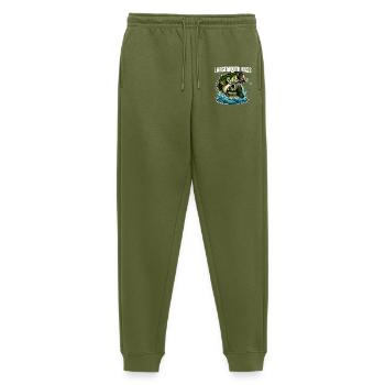 Largemouth Bass Jump Graphic - Men's Premium Organic Joggers - khaki - Front - Thijin (182cm)