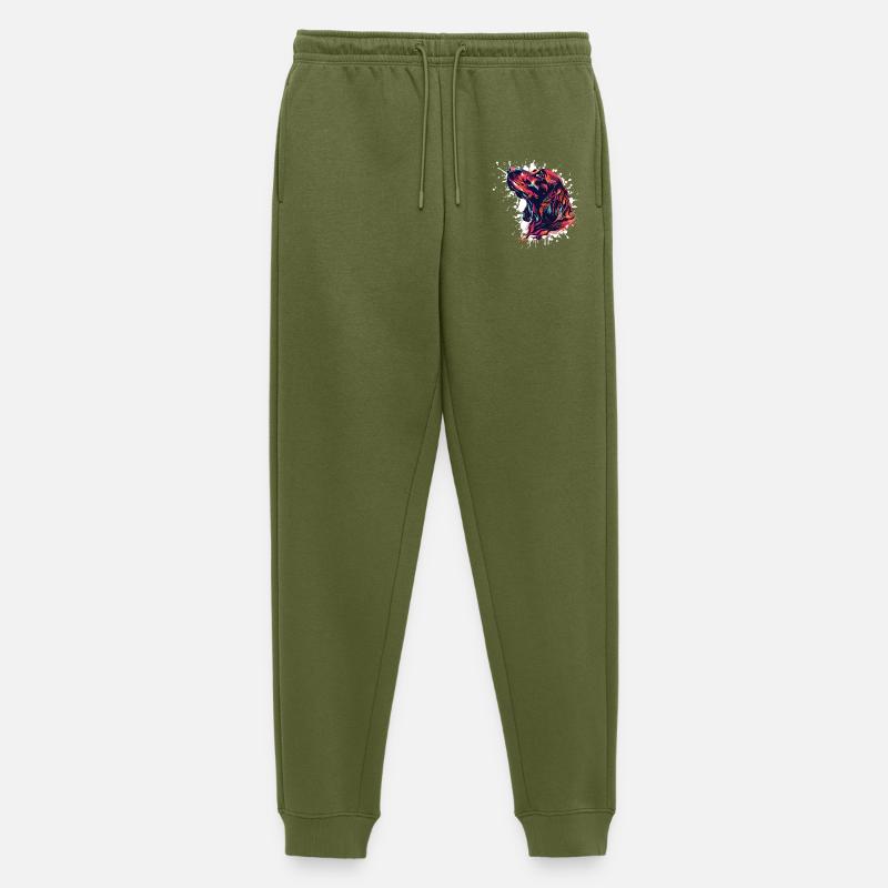 Bunter Hund Kopf Splatterkunst - Männer Premium Bio Jogginghose - Khaki