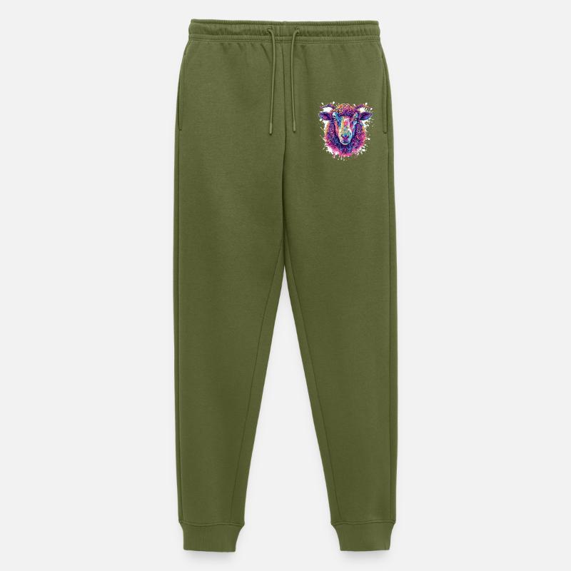 Buntes Schäferkopf Pop Art - Männer Premium Bio Jogginghose - Khaki